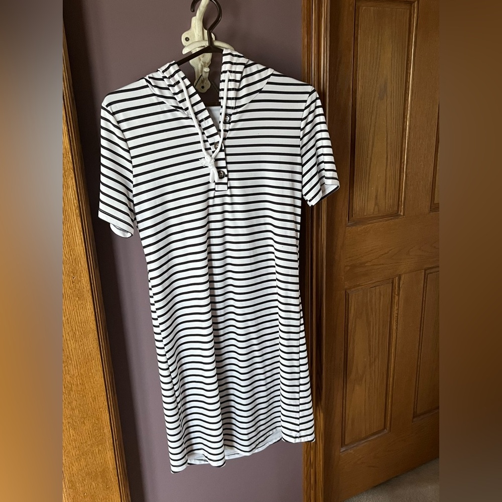 Chic Striped Black and White Mini Dress